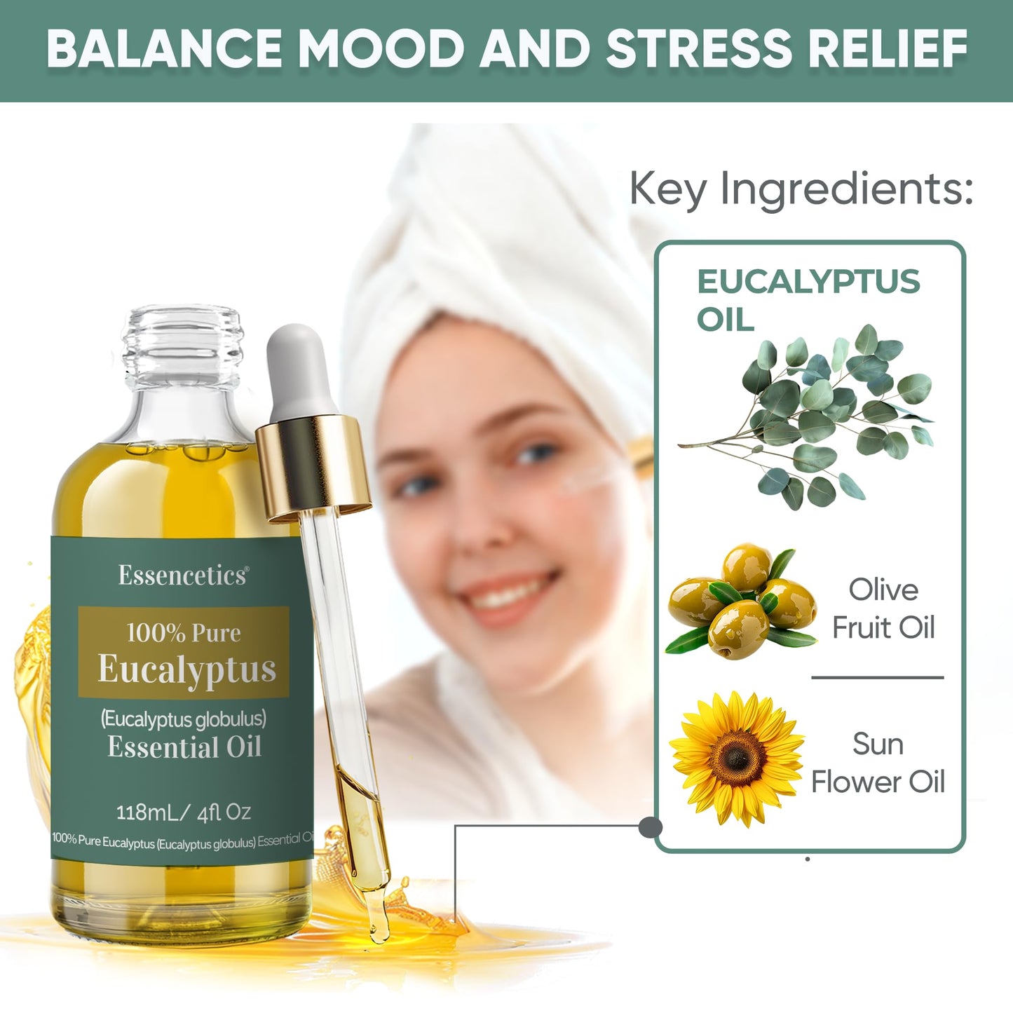 Eucalyptus Essential Oil 4oz - 100% Natural, Therapeutic Grade, Organic