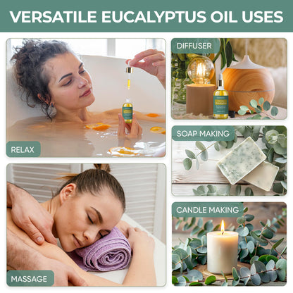 Eucalyptus Essential Oil 4oz - 100% Natural, Therapeutic Grade, Organic