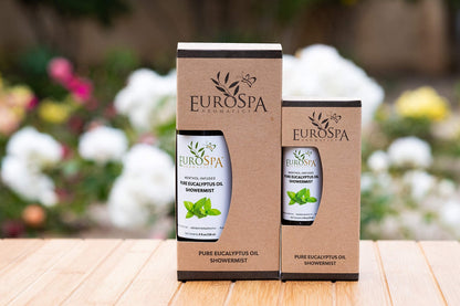 EuroSpa Aromatics Pure Eucalyptus Oil ShowerMist & Steam Room Spray – All-Natural, Menthol Infused, 8oz, 2 Pack