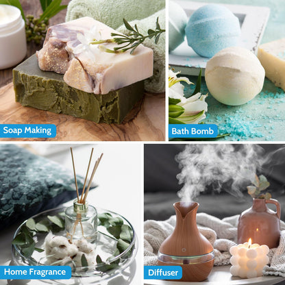 Essential Oils Set - Clean Scents for Diffuser & Aromatherapy (6x10ml): Fresh Linen, Eucalyptus Peppermint