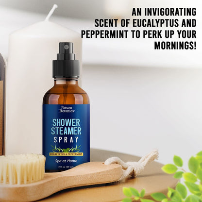 Eucalyptus & Peppermint Shower Steamer Spray 2 fl oz - Nexon Botanics | Aromatherapy Mist