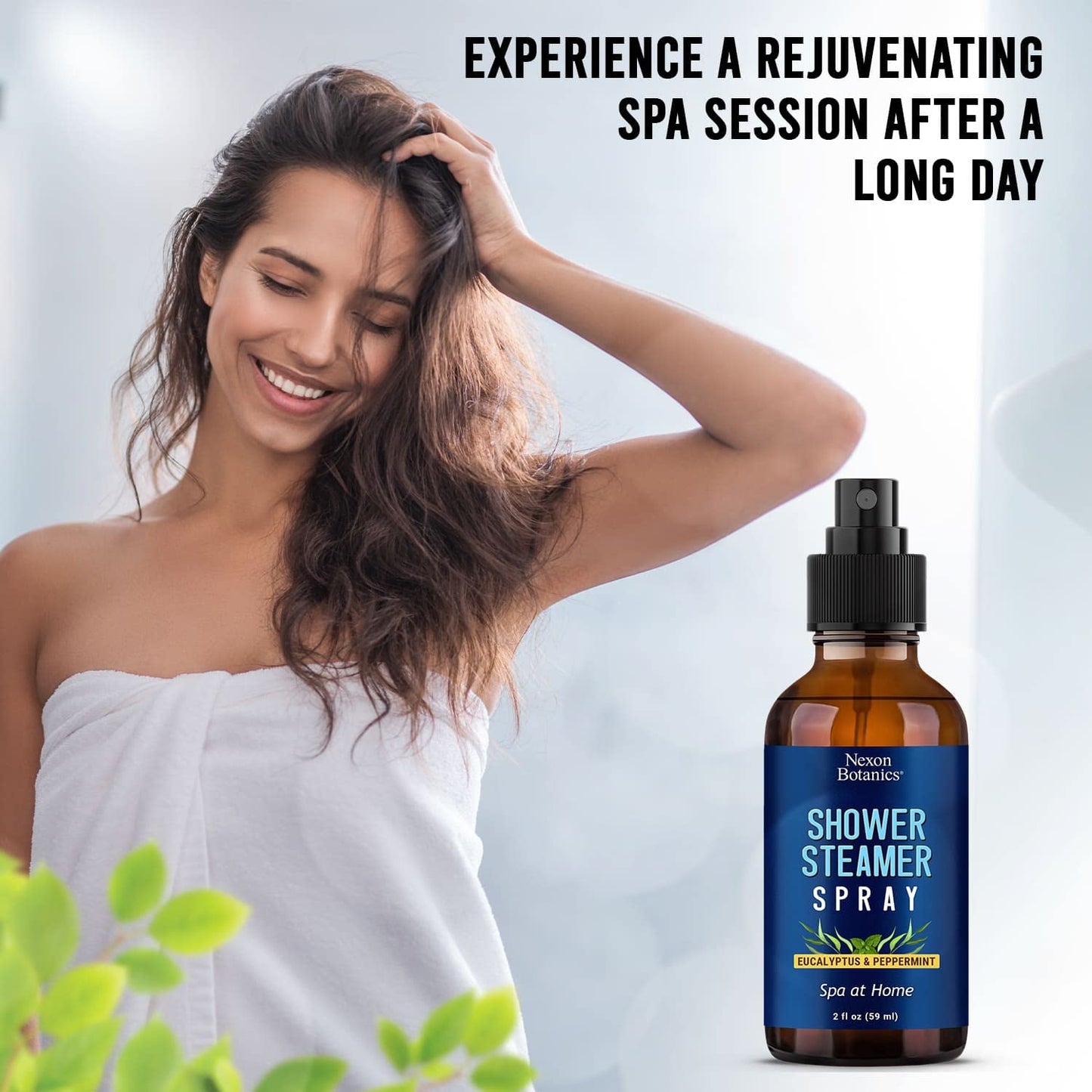 Eucalyptus & Peppermint Shower Steamer Spray 2 fl oz - Nexon Botanics | Aromatherapy Mist