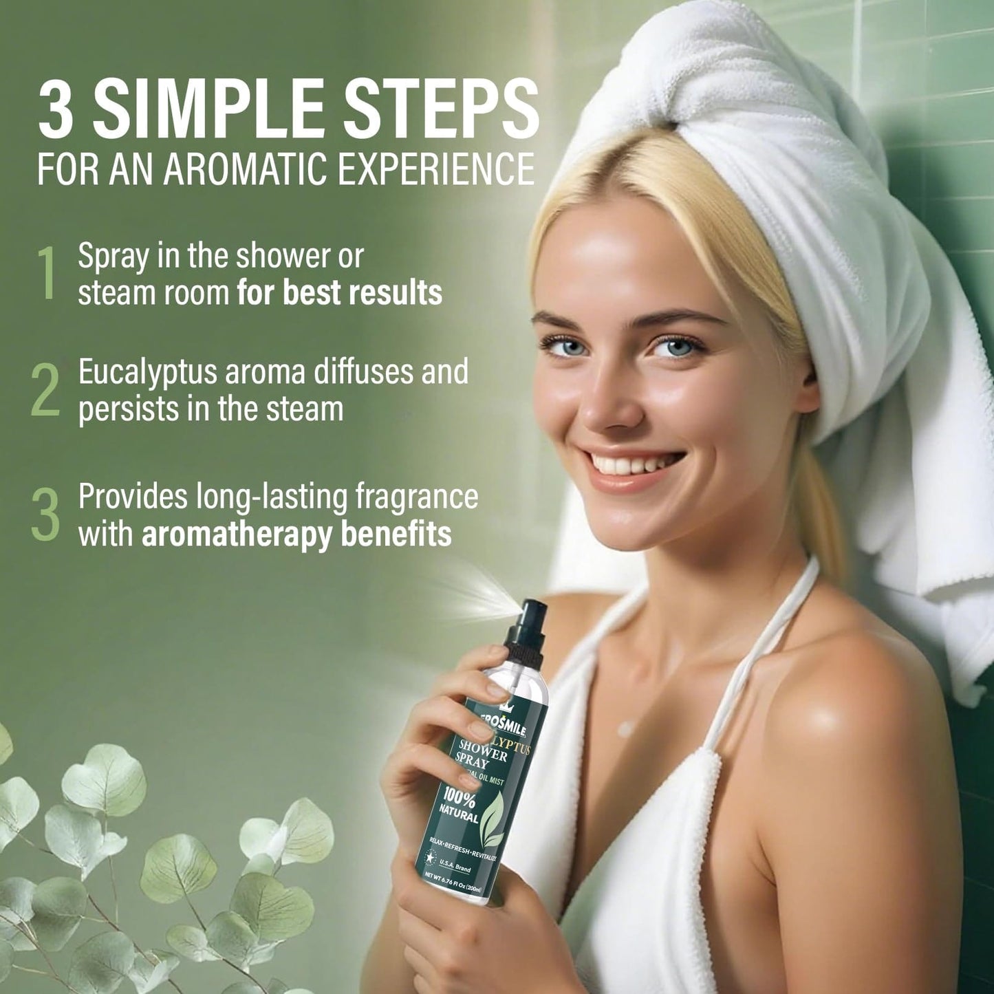 Eucalyptus Shower Spray – Pure Eucalyptus Oil, At-Home Spa