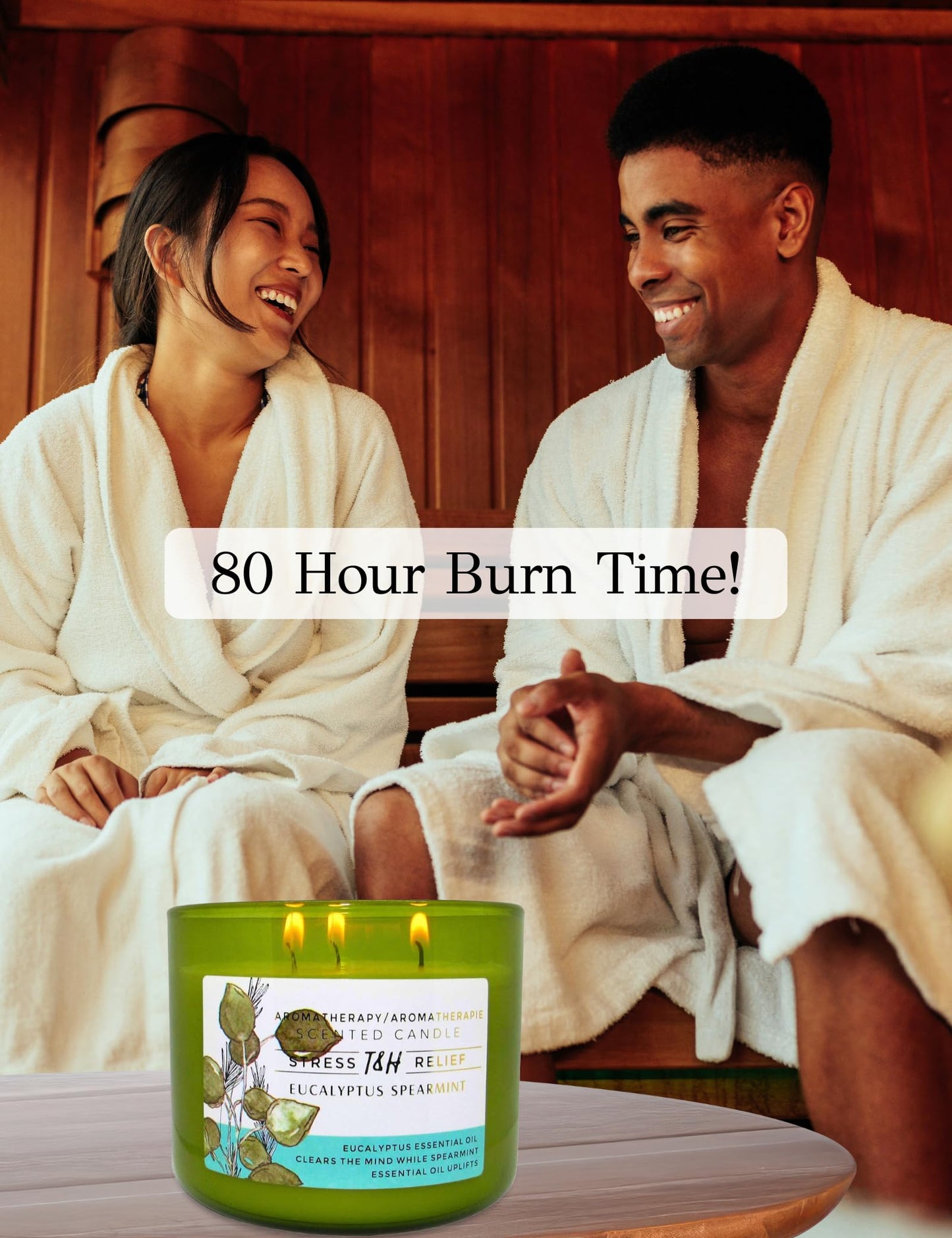 Eucalyptus Spearmint 3-Wick Soy Candle – 15.8 oz Aromatherapy Candle