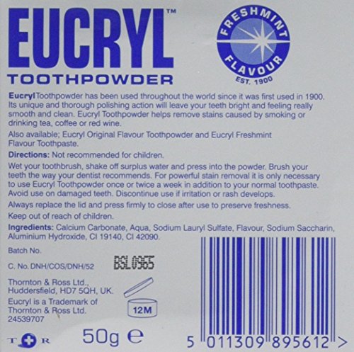 Eucryl Toothpowder Freshmint 50g – Minty Stain-Removing Tooth Powder