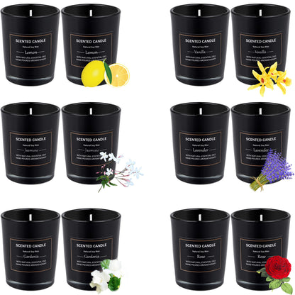 EUPNHY 12 Pack Scented Candles Gift Set - 2.5oz Soy Wax Aromatherapy Jars - Best Gifts for Women