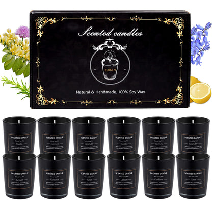 EUPNHY 12 Pack Scented Candles Gift Set - 2.5oz Soy Wax Aromatherapy Jars - Best Gifts for Women