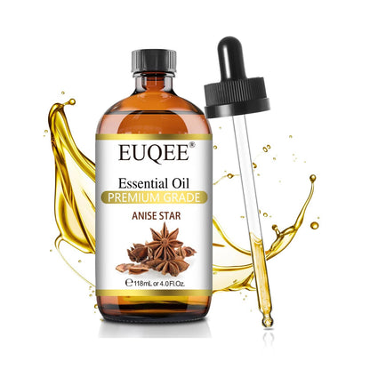 EUQEE Anise Star Essential Oil 4oz / 118ml – Pure & Premium Fragrance with Glass Dropper