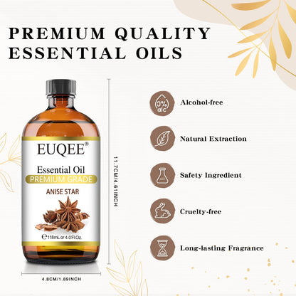 EUQEE Anise Star Essential Oil 4oz / 118ml – Pure & Premium Fragrance with Glass Dropper