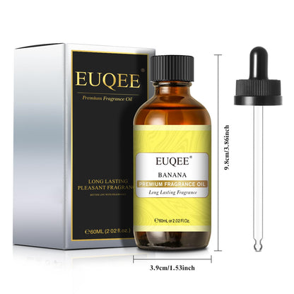EUQEE Banana Fragrance Oil 60ml | Premium Essential Oil with Glass Dropper for Diffuser, Soap & Candle Making
