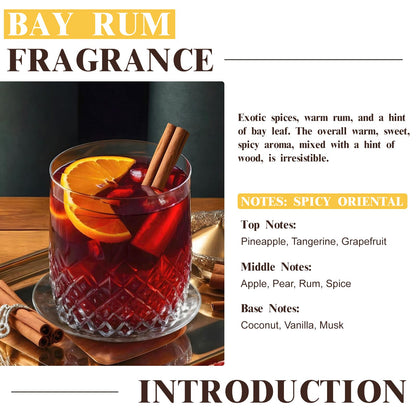EUQEE Bay Rum Fragrance Oil with Glass Dropper – 60 ml