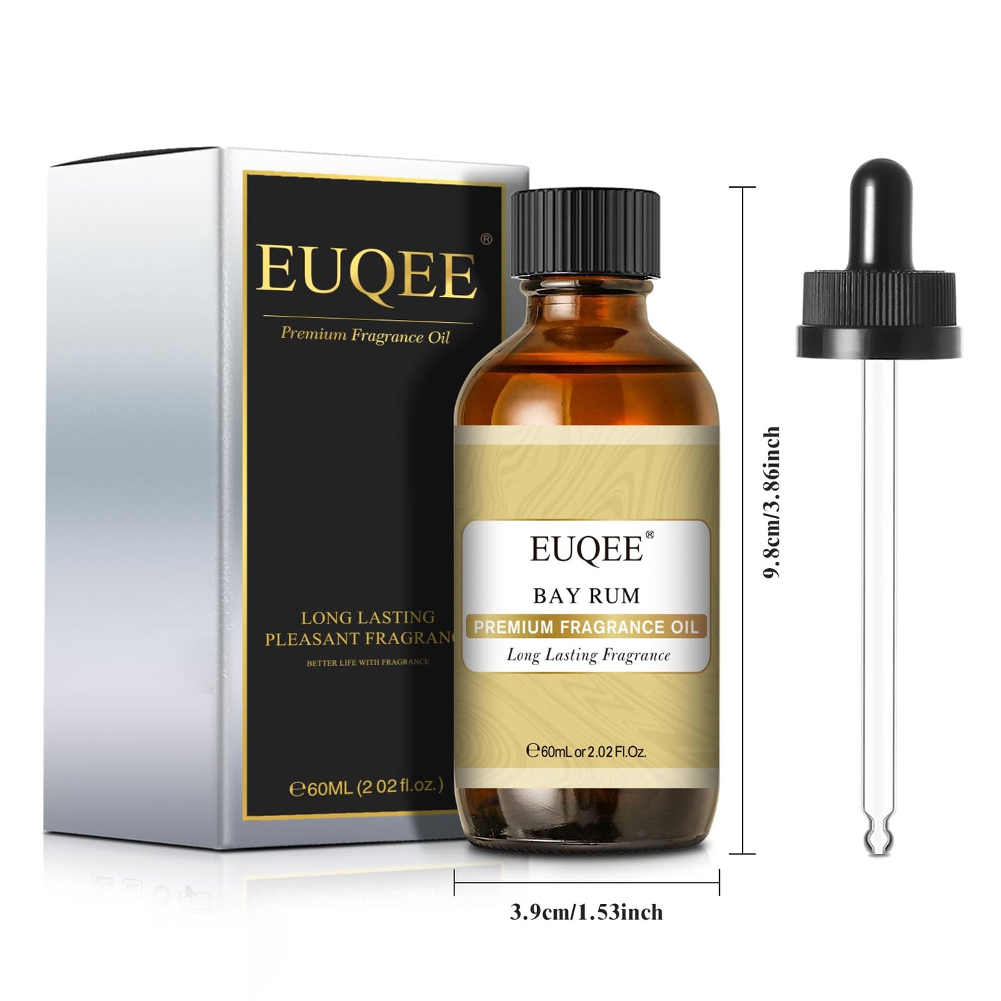 EUQEE Bay Rum Fragrance Oil with Glass Dropper – 60 ml