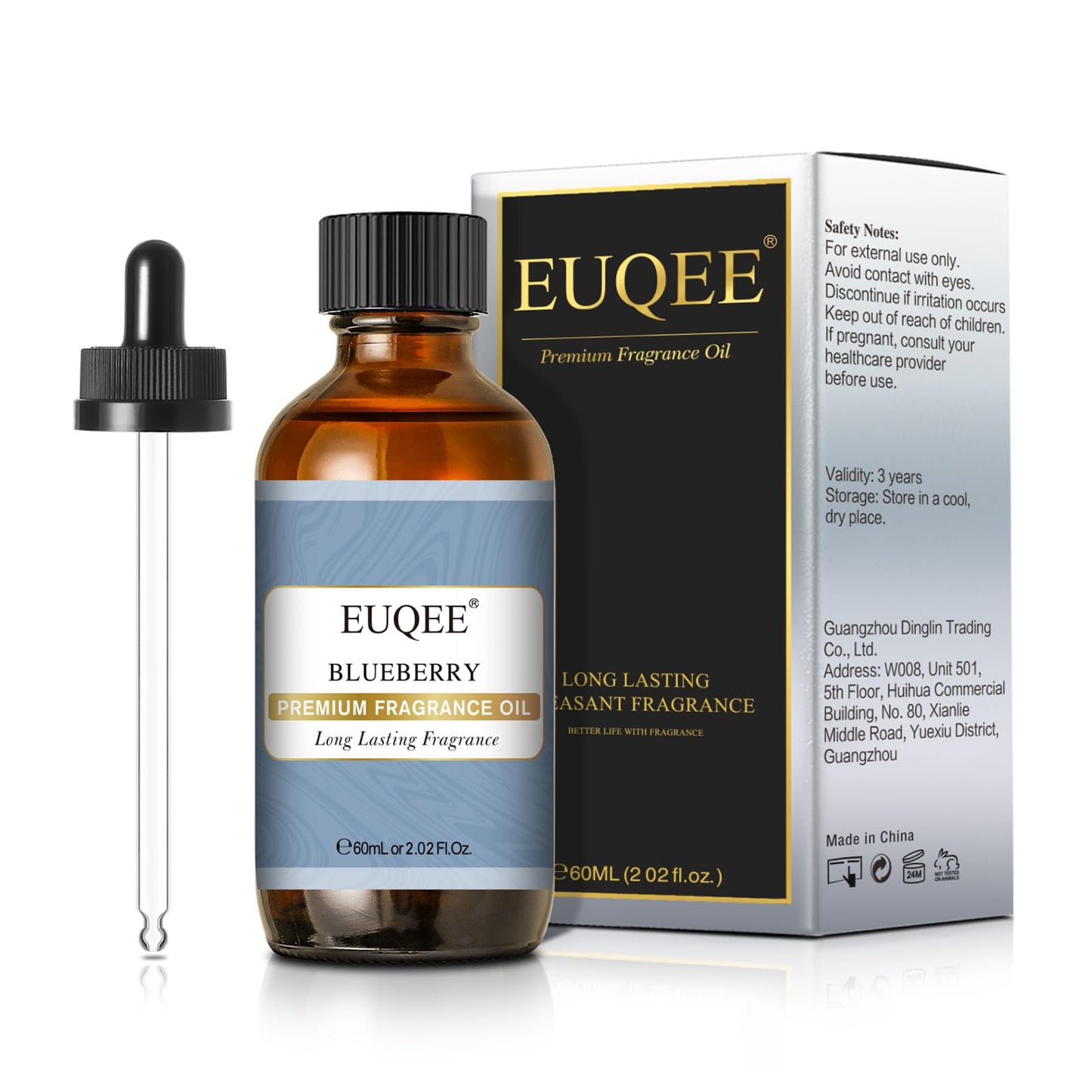 EUQEE Blueberry Fragrance Oil – Premium 2.02 Fl oz (60 ml) with Glass Dropper