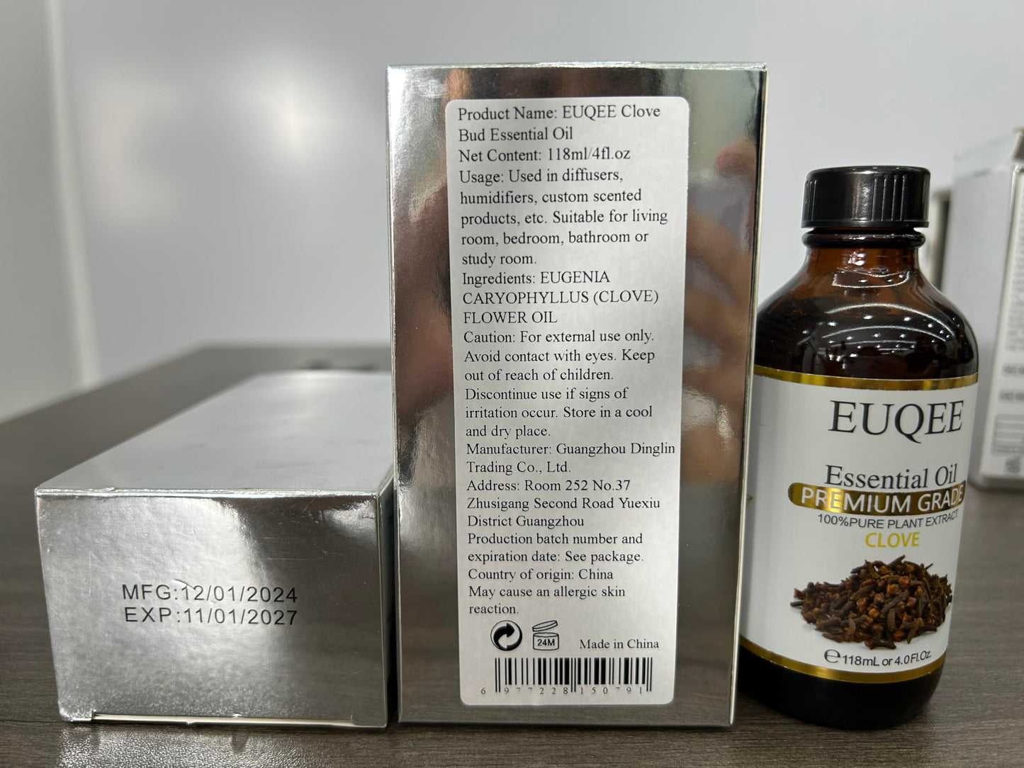 EUQEE Clove Essential Oil – 4 oz / 118 ml with Glass Dropper | Premium Clove Bud Oil
