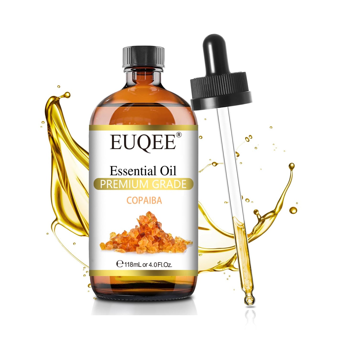 EUQEE Copaiba Essential Oil 118 ml | Pure Copaiba Oil with Dropper