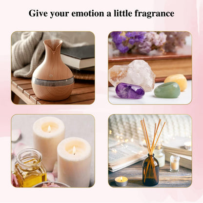 EUQEE Floral Essential Oils Set of 6 – 10ml Diffuser, Soap & Candle Oils