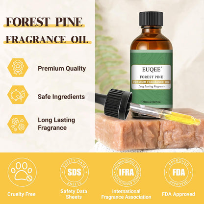 EUQEE Forest Pine Fragrance Oil – Premium 60ml / 2.02 fl oz with Glass Dropper | Diffusers, Candles, Soaps