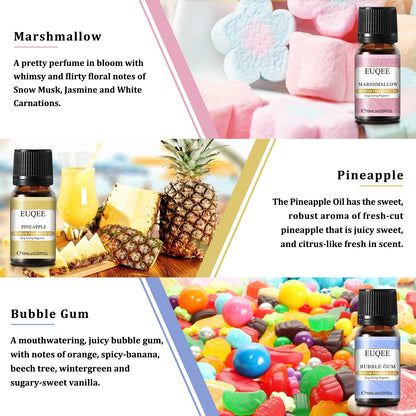 EUQEE Summer Fragrance Oil Gift Set – 6x10ml Holiday Island Aromatherapy Oils