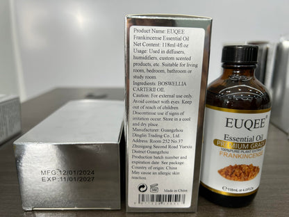 EUQEE Frankincense Essential Oil 118ml (4 fl oz) – Pure Oil with Glass Dropper