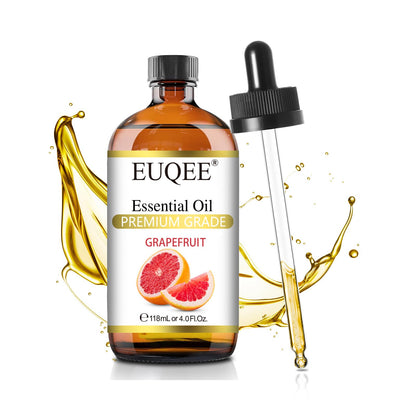 EUQEE Grapefruit Essential Oil 118mL (4 oz) – Pure Citrus Oil with Glass Dropper