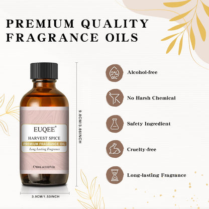 EUQEE Harvest Spice Fragrance Oil - Premium Fragrance Oils for Soap, Candles, Diffusers & DIY Bath Bombs (2.02 fl oz / 60 ml)