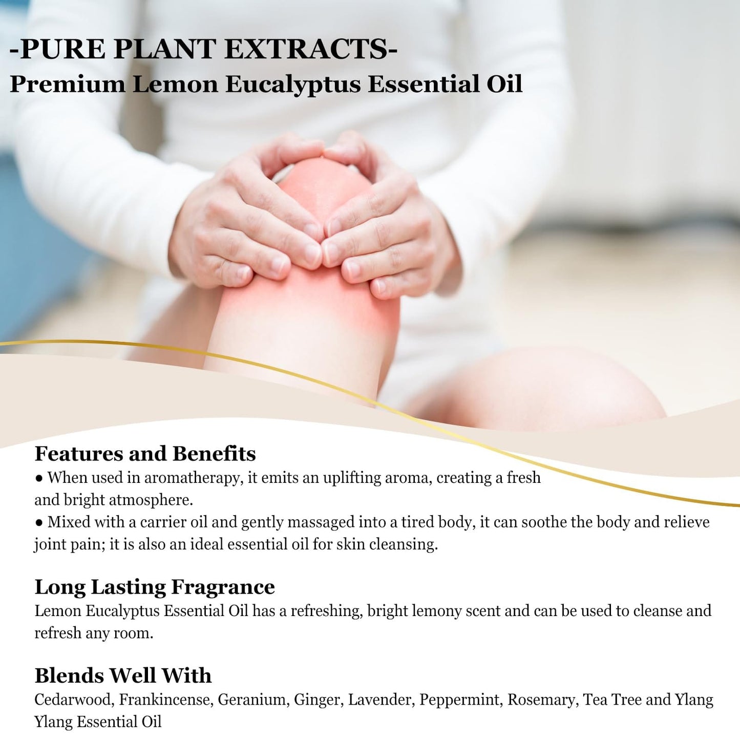 EUQEE Lemon Eucalyptus Essential Oil – 118ml / 4 Fl Oz with Glass Dropper