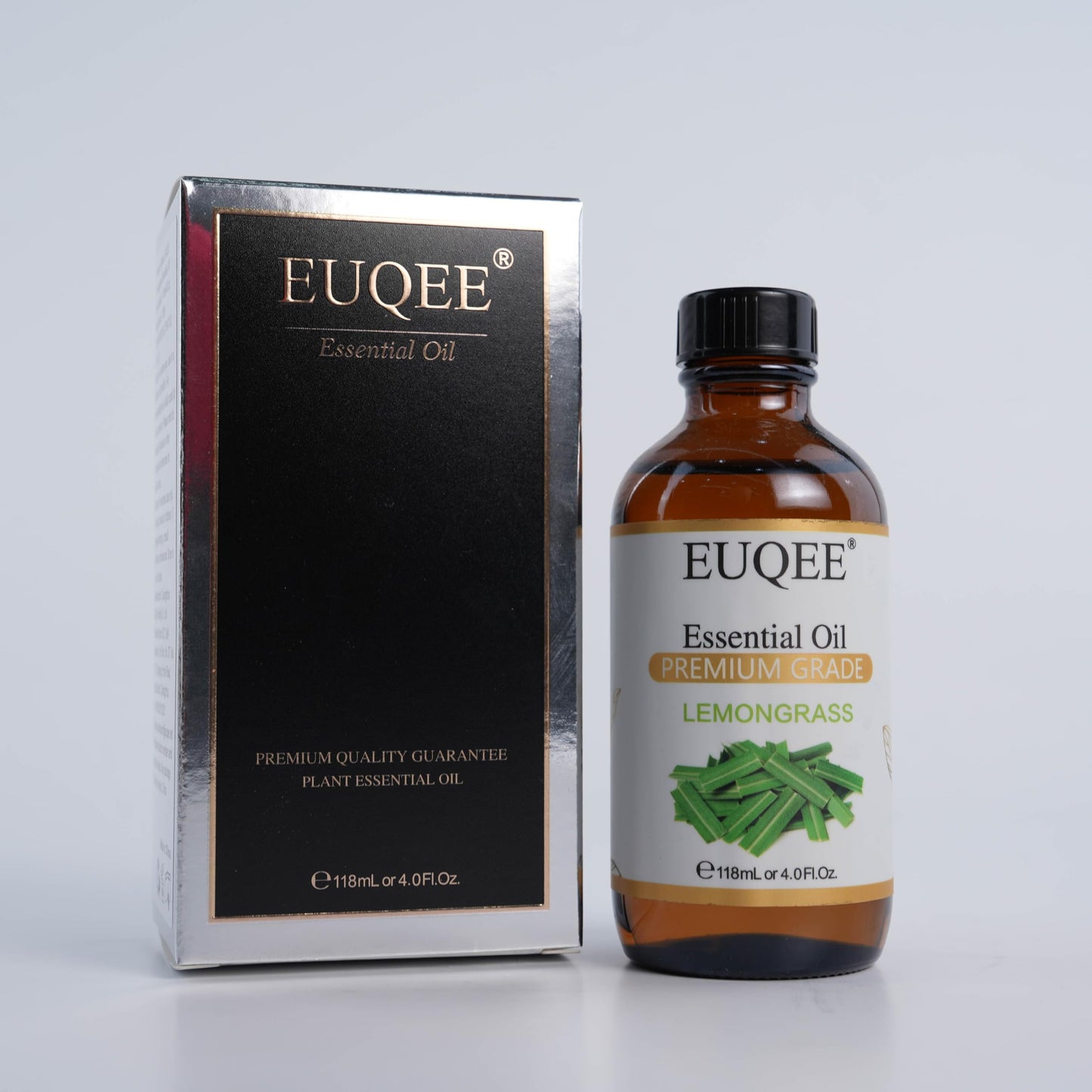 EUQEE Lemongrass Essential Oil 118ml with Glass Dropper | Premium Lemongrass Oil for Diffuser & Candle Making