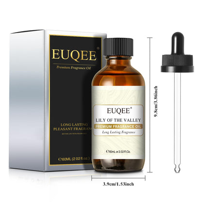 EUQEE Lily of the Valley Fragrance Oil 60ml – Premium Essential Oil with Glass Dropper