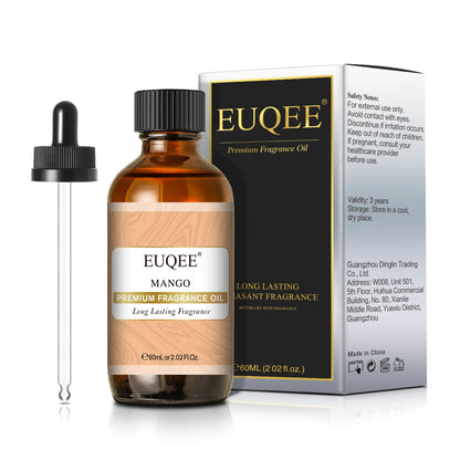 EUQEE Mango Fragrance Oil 60ml | Premium Essential Oil with Glass Dropper for Soap, Candles, Diffusers & Bath Bombs