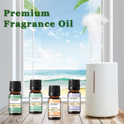 EUQEE Nature Air Premium Grade Scented Oils Gift Set - 6x10ml (Sea Breeze, Freesia, Bamboo & Teak, Cedarwood, Forest Pine, Sandalwood)
