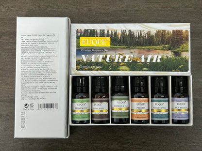 EUQEE Nature Air Premium Grade Scented Oils Gift Set - 6x10ml (Sea Breeze, Freesia, Bamboo & Teak, Cedarwood, Forest Pine, Sandalwood)