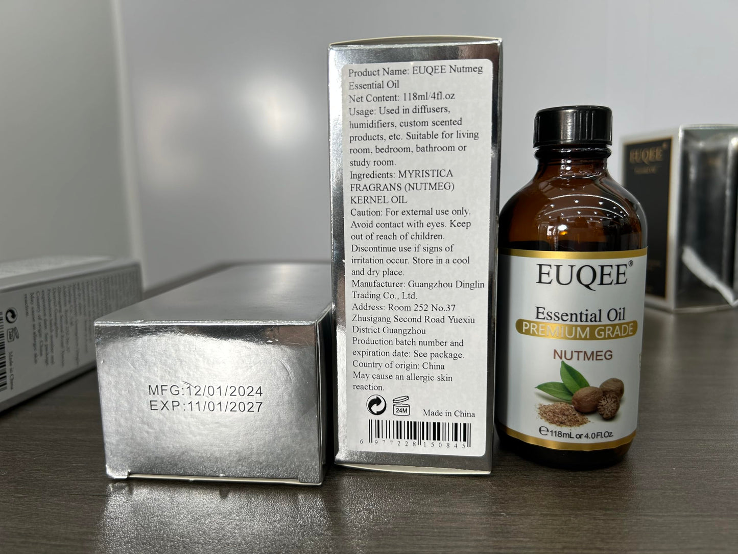 EUQEE Nutmeg Essential Oil 118ml – Aromatherapy Oil with Dropper