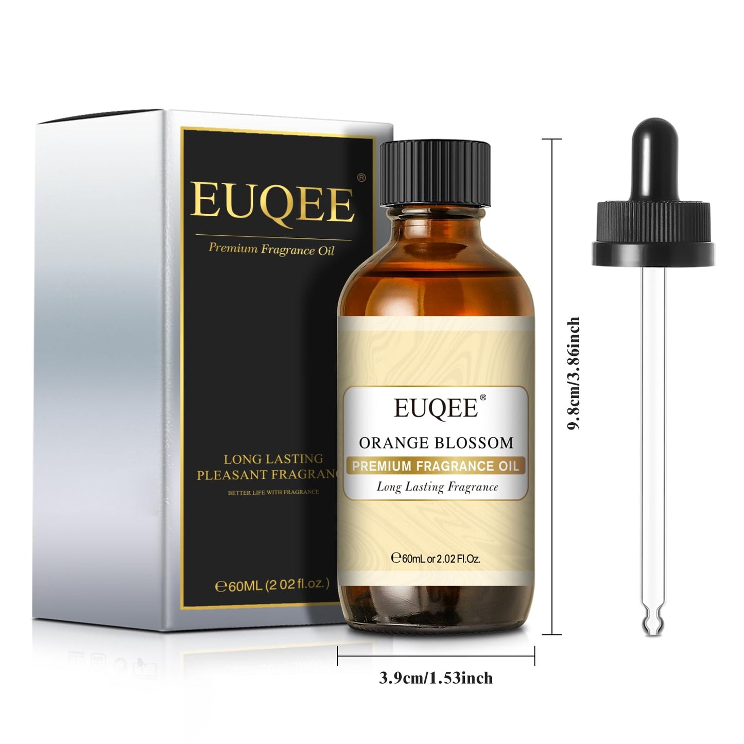 EUQEE Orange Blossom Fragrance Oils, 60ml – Glass Dropper for Diffusers, Candles & Soap