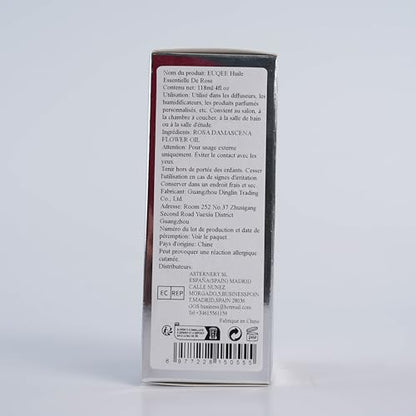 EUQEE Rose Essential Oil 118mL | Premium Oil with Glass Dropper for Diffuser, Soap & Candle Making