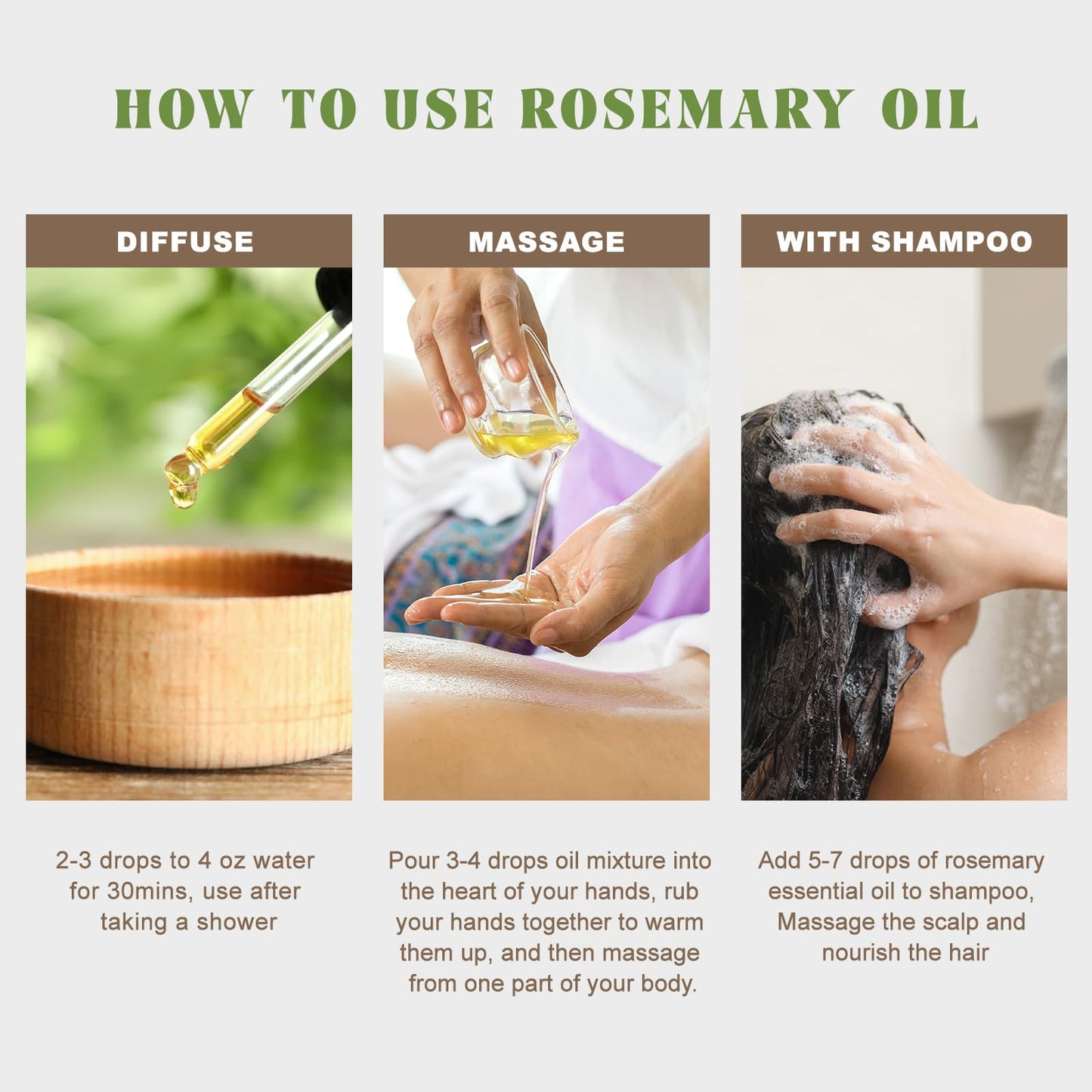 EUQEE Rosemary Essential Oil 118ml (4 Fl Oz) | Pure, All-Natural with Glass Dropper