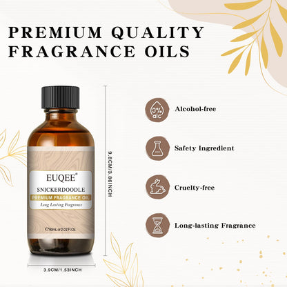 EUQEE Snickerdoodle Fragrance Oil – Premium Grade, 60 ml with Glass Dropper for Soap Making, Diffusers & Aromatherapy