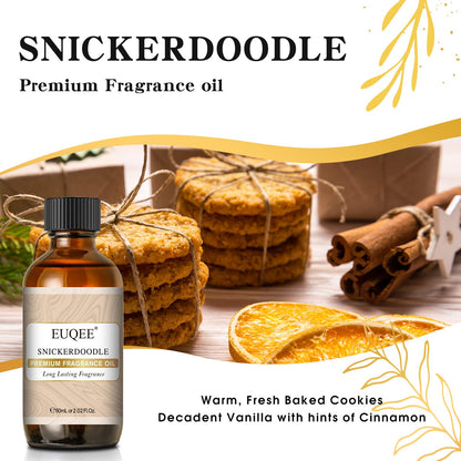 EUQEE Snickerdoodle Fragrance Oil – Premium Grade, 60 ml with Glass Dropper for Soap Making, Diffusers & Aromatherapy