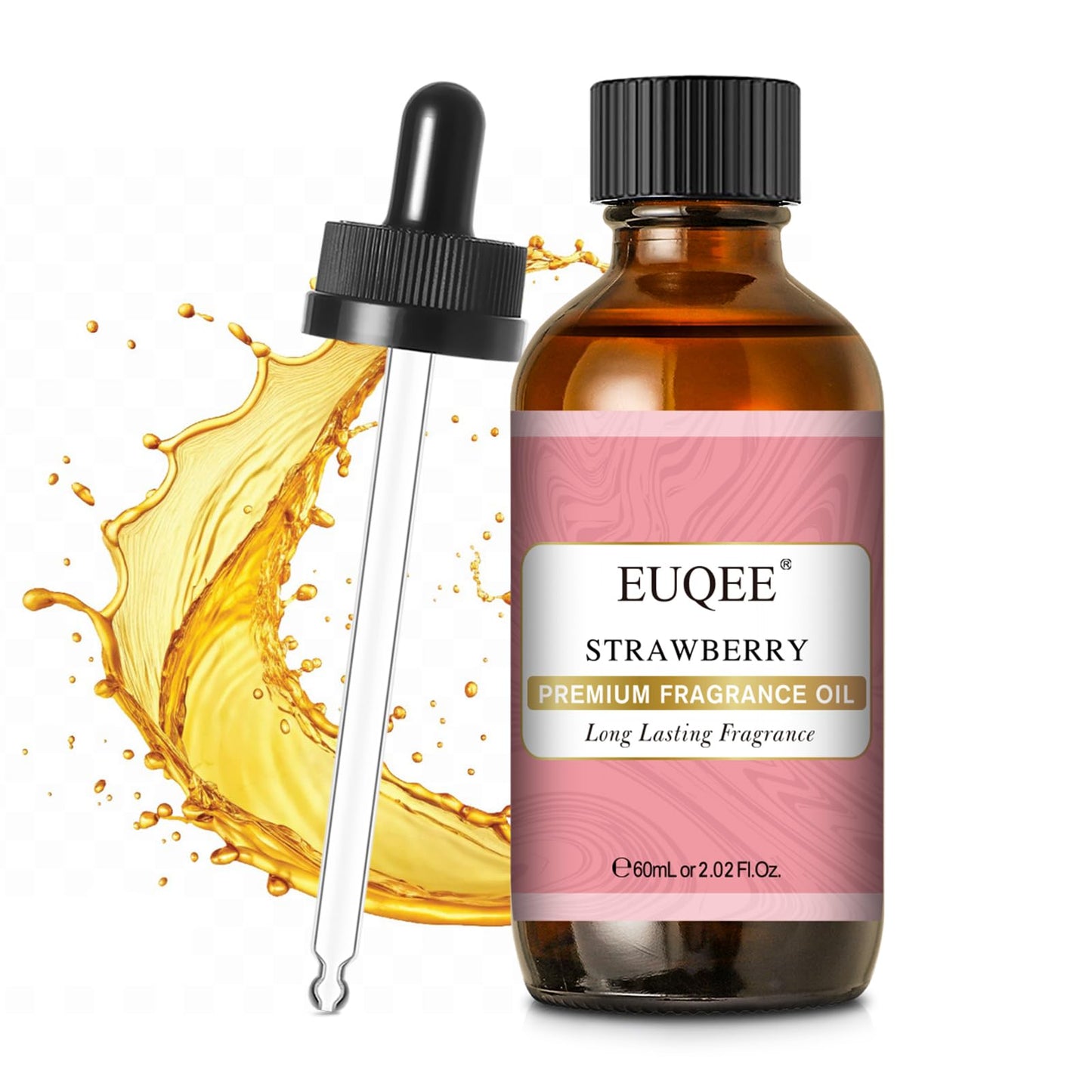 EUQEE 2.02 Fl oz Strawberry Fragrance Oil | Premium Strawberry Essential Oil with Glass Dropper – 60 ml
