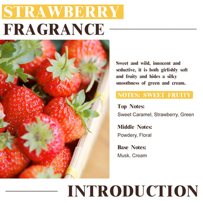 EUQEE 2.02 Fl oz Strawberry Fragrance Oil | Premium Strawberry Essential Oil with Glass Dropper – 60 ml