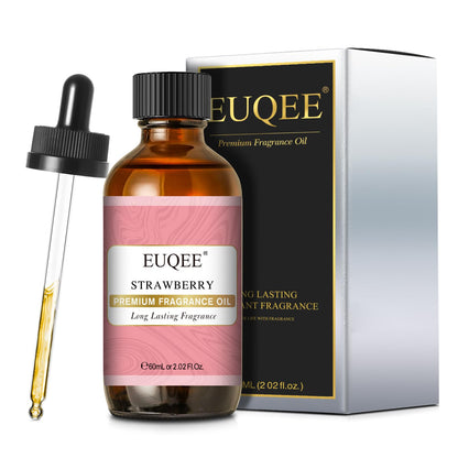 EUQEE 2.02 Fl oz Strawberry Fragrance Oil | Premium Strawberry Essential Oil with Glass Dropper – 60 ml
