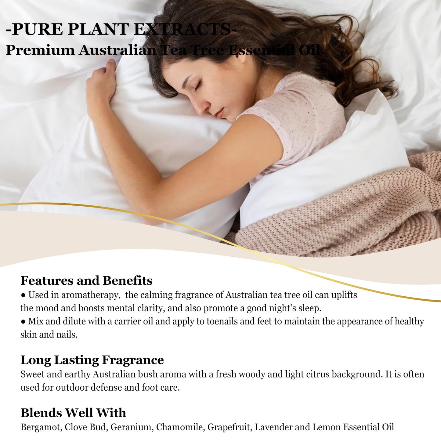 EUQEE Australian Tea Tree Essential Oil 4 oz - Premium Grade for Diffusers, Candles & Soap