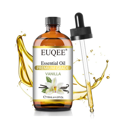 EUQEE Vanilla Essential Oil 118 ml – Premium Oil with Glass Dropper