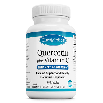 EuroMedica Quercetin Plus Vitamin C - Immune Support & Respiratory Health | 60 Capsules