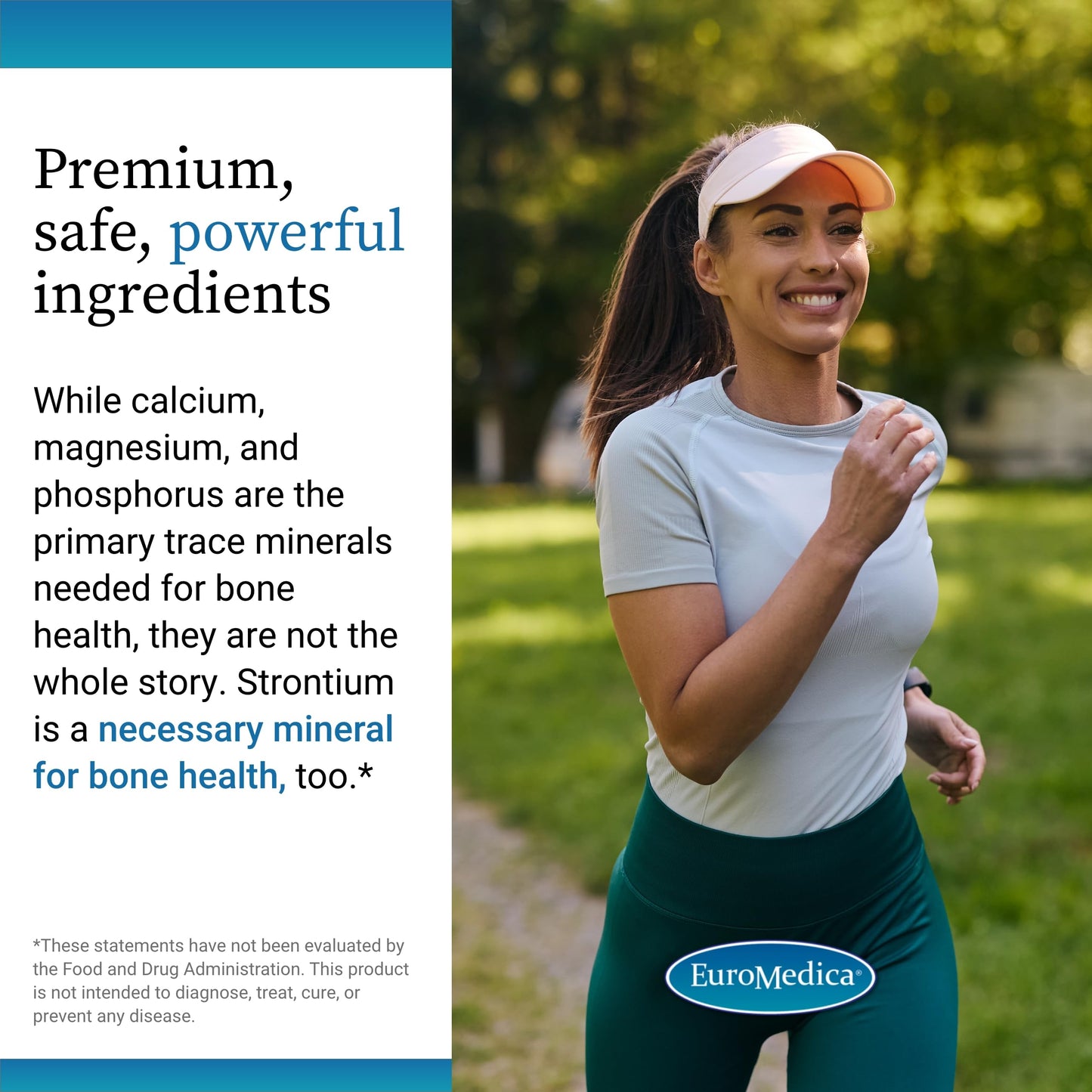EuroMedica Strontium - Bone Health & Strength Support Supplement | 60 Vegan Capsules