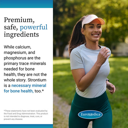 EuroMedica Strontium - Bone Health & Strength Support Supplement | 60 Vegan Capsules