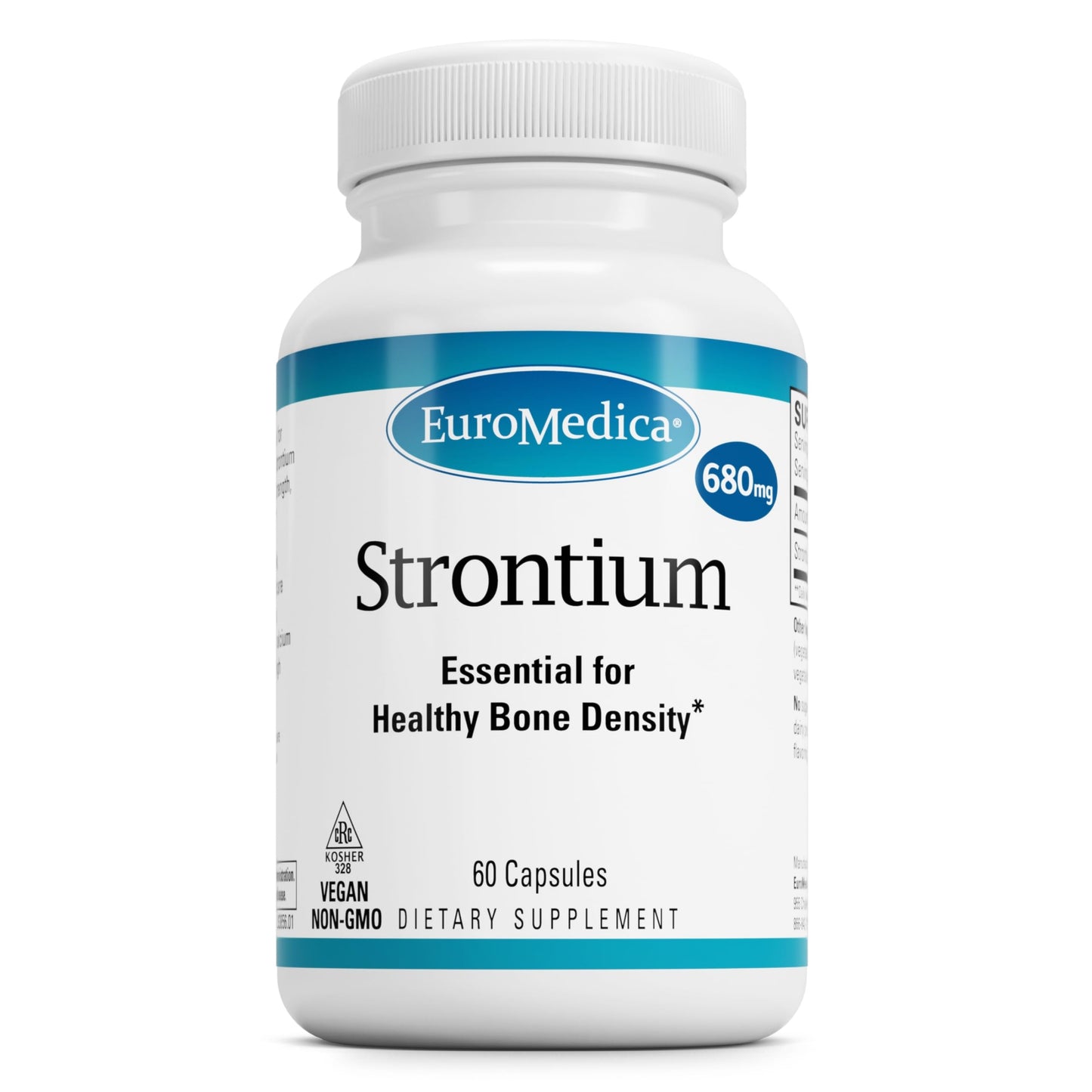 EuroMedica Strontium - Bone Health & Strength Support Supplement | 60 Vegan Capsules