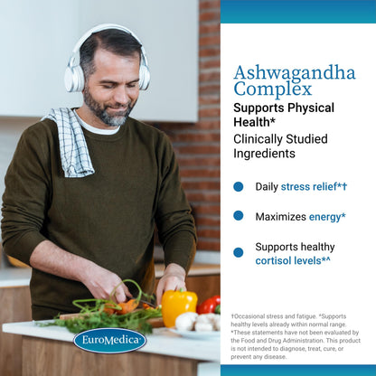 EuroMedica Ashwagandha Complex – Adrenal Health & Energy (60 Capsules)