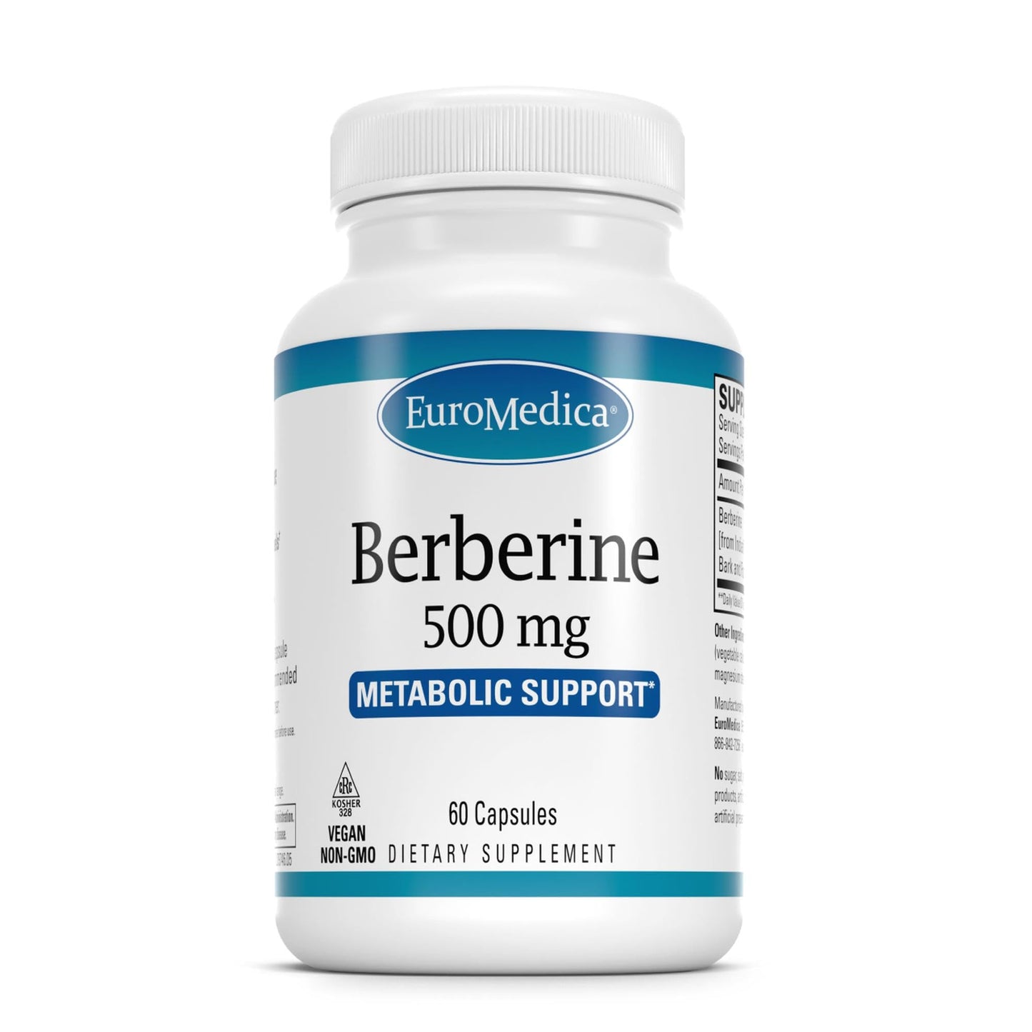 EuroMedica Berberine 500 mg – Brain & Liver Health Support – Vegan Capsules, 60 Count