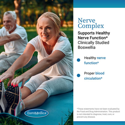 EuroMedica Nerve Complex | Bioactive Vitamin B12, Boswellia Serrata | Nerve & Circulation Support | Vegan Capsules 60
