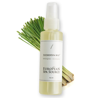 European Spa Source Energizing Lemongrass + Eucalyptus ShowerSpa Mist – Aromatherapy, 4 fl oz
